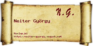 Neiter György névjegykártya